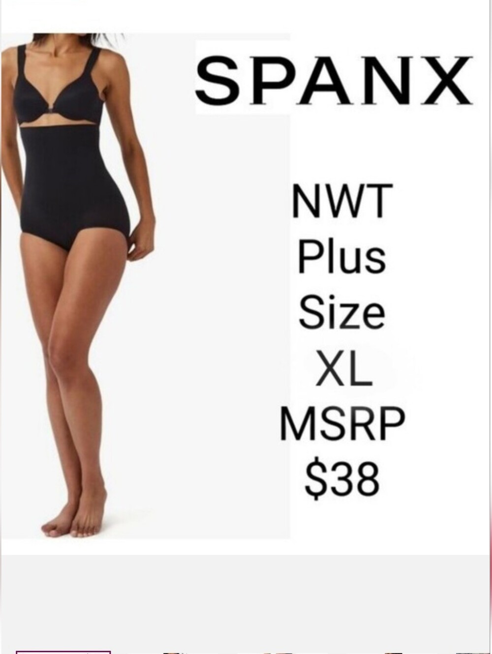 NEW SPANX Sculpt Seamless Power High-Waisted Brief Size XL Black